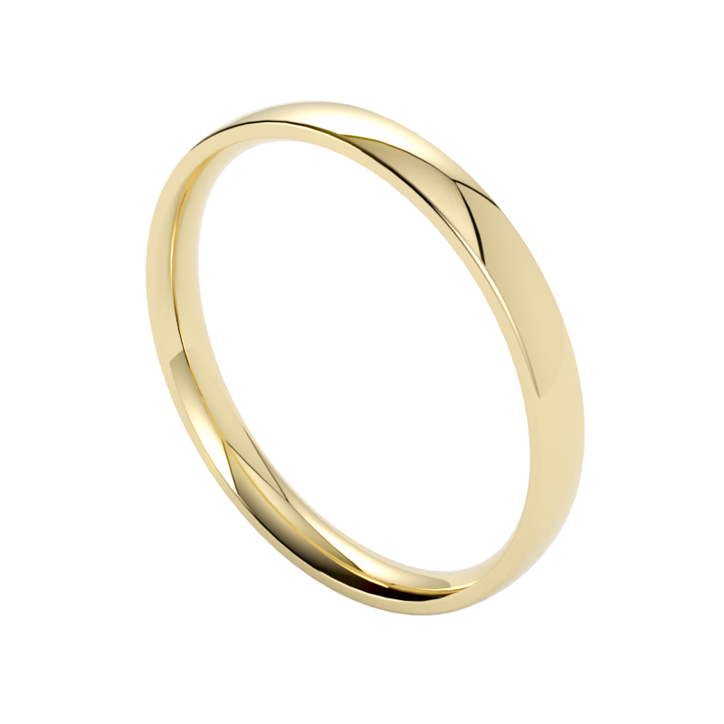 złota obrączka ślubna półokrągła 585 z żółtego złota